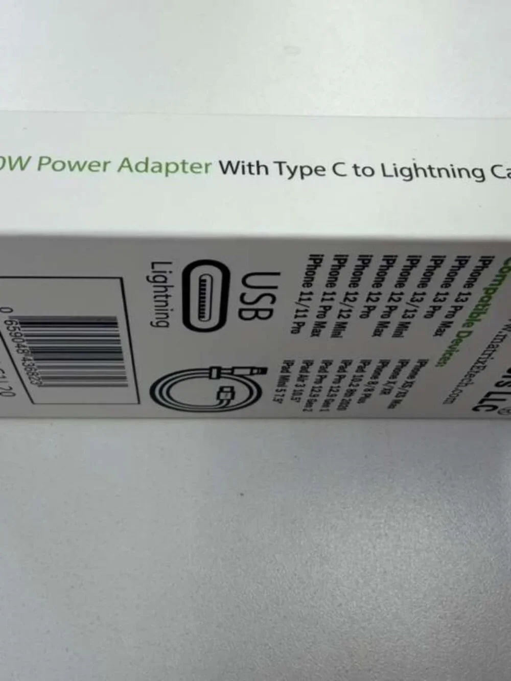 Matrix Traders 20W USB-C Fast Charger Wall Adapter+1M USB-C Cable Fast Charging